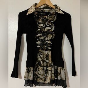 Vintage Lavena blouse top with ruffles Y2K